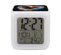 ERSTSNCK Réveil lumineux en forme de cœur avec affichage LED pour chambre à coucher, réveil numérique intelligent avec 7 lumières d'ambiance colorées, minuterie de sommeil pour les dormeurs lourds