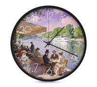 ERSTSNCK Riverside Horloge murale décorative silencieuse et sans tic-tac pour salon, chambre, salle de bain, cuisine, bureau, appartement ou cadeau Blanc 25,4 cm