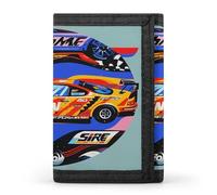 ERSTSNCK Speed Racing Extreme Sports Portefeuille élégant avec porte-cartes d'identité et sécurité à trois volets pour homme et femme