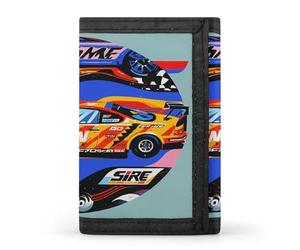ERSTSNCK Speed Racing Extreme Sports Portefeuille élégant avec porte-cartes d'identité et sécurité à trois volets pour homme et femme