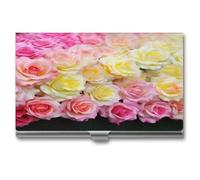 ERSTSNCK Sweety Porte-cartes de visite en métal super léger personnalisé avec fermeture à boucle pour homme et femme Motif rose