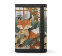 ERSTSNCK Two Foxes Are Reading Portefeuille de voyage élégant avec porte-cartes d'identité pour homme et femme