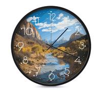 ERSTSNCK Zion Horloge murale décorative silencieuse et sans tic-tac pour salon, chambre, salle de bain, cuisine, bureau, appartement ou cadeau Blanc 25,4 cm