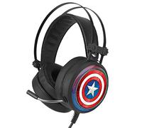 ERT GROUP Casque de Jeu avec Microphone, Casque LED avec Bandeau réglable Original et sous Licence Officielle Motif Marvel Captain America 001