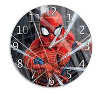ERT GROUP Original et sous Licence Officielle Marvel, Horloge Murale silencieuse Brillante, Motif Spider Man 001 Design Unique, Aiguilles en métal Peint, 30,5 cm (12")