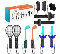 Ertisa 12 en 1 Kit D'accessoires de Sport pour Switch 2, Familiaux Kit d'accessoires pour Switch 2 Kit D'accessoires de Jeu Ensemble somatosensoriel avec clubs de golf, raquettes de tennis, escrime