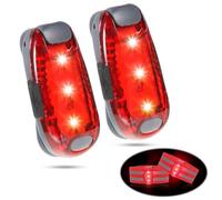ertlutw Lampe de sécurité LED, 2 LED rouges clignotantes pour sac à dos USB rechargeable pour enfants, sac à dos pour chiens, alpinistes, coureurs de nuit, avec lumières de remorque à piles et clip