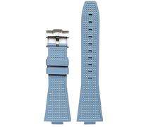 ERTYUYFG Bracelet en caoutchouc fluoré à dégagement rapide de 12 mm compatible avec Tissot PRX Powermatic 40 mm T137.407 T137.410 FKM Men Convex Remplacer la ceinture de bracelet de montre(Light blue)