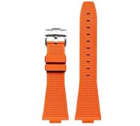 ERTYUYFG Bracelet en caoutchouc fluoré à dégagement rapide de 12 mm compatible avec Tissot PRX Powermatic 40 mm T137.407 T137.410 FKM Men Convex Remplacer la ceinture de bracelet de montre(Orange)