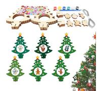 Eruceky 12 Pièces Ensemble de Bricolage de Noël, Decoration Noel Bois, pour DIY Enfants Peinture Décoration