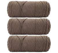 Eruceky 3 Tomes Fil a Tricoter de Marron Foncé, Pelotes de Fil a Tricoter, Laine pour Crochet, Convient pour Tricoter des Pulls, des écharpes, des Chapeaux, etc, Ce Sera un Bon Cadeau en Hiver
