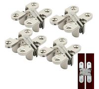 Eruceky 4 Pièces 180 Degrés Mini Charnière Invisibles, Charnière Cachée, pour Meubles, Quincaillerie, Porte en Bois, Armoire, Placard, Boîte en Bois