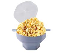 Eruceky Popcorn Micro Ondes, Bol à Pop Corn En Silicone, Pliable Machine à Popcorn, Pour Les Fêtes, Les Films, Les Maisons, Les Cuisines(Gris)