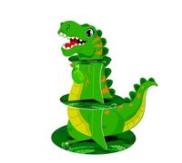 Eruceky Support pour Cupcakes, Présentoir Cupcakes Dinosaure, Support à Dessert, pour Le thé L'après-Midi, Dessert, Fruits, Nourriture, Tour de Gateau Stand, 30x33cm / 11.81x12.99in (Verte)