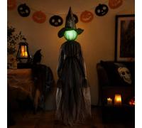 ERUGWHNK Décoration de sorcière d'halloween, Figurine Lumineuse de 120 cm avec tête de Citrouille LED à 7 Couleurs changeantes, pour Jardin, Porche ou pelouse, à piquer pour fête, Lot de 2.