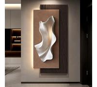 ERUGWHNK Décoration Murale 3D, Abstraite avec lumières LED, Tableau décoratif en grès pour Hall d'entrée, Sculpture décorative, pour Salon, Chambre, Couloir (F, 40 * 80 cm / 15,7 31,5 po)