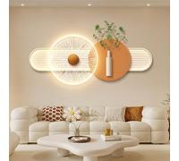 ERUGWHNK Décoration Murale 3D, avec éclairage LED, Peinture Lumineuse, fresque Murale Suspendue avec Alimentation Secteur, pour Salon, Chambre et entrée (F, 120 * 48 cm / 47,2 18,9 Pouces)