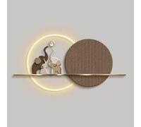 ERUGWHNK Décoration Murale 3D, Lampe Ronde en Porcelaine Cristal superposée avec éclairage LED, idéale pour la Chambre, Le Salon ou l'entrée. Alimentation Secteur (D, 80 x 160 cm / 31,5 x 6