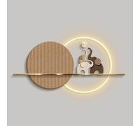 ERUGWHNK Décoration Murale 3D, Lampe Ronde en Porcelaine Cristal superposée avec éclairage LED, idéale pour la Chambre, Le Salon ou l'entrée. Alimentation Secteur (D, 80 x 160 cm / 31,5 x 6