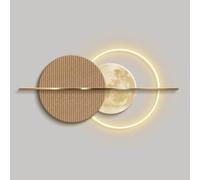 ERUGWHNK Décoration Murale 3D, Lampe Ronde en Porcelaine Cristal superposée avec éclairage LED, idéale pour la Chambre, Le Salon ou l'entrée. Alimentation Secteur (D, 80 x 160 cm / 31,5 x 6