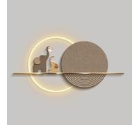 ERUGWHNK Décoration Murale 3D, Lampe Ronde en Porcelaine Cristal superposée avec éclairage LED, idéale pour la Chambre, Le Salon ou l'entrée. Alimentation Secteur (D, 80 x 160 cm / 31,5 x 6