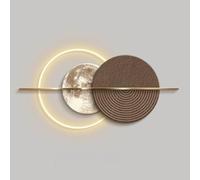 ERUGWHNK Décoration Murale 3D, Lampe Ronde en Porcelaine Cristal superposée avec éclairage LED, idéale pour la Chambre, Le Salon ou l'entrée. Alimentation Secteur (D, 80 x 160 cm / 31,5 x 6
