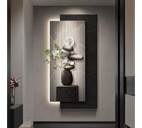 ERUGWHNK Décoration Murale en grès avec éclairage LED, Art Mural 3D, Sculptures créatives Modernes, pour Salon, Chambre, Couloir (A, 80 * 160 cm / 31,5 63 Pouces)