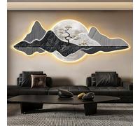 ERUGWHNK Décoration Murale Lumineuse 3D représentant Un Paysage, Sculpture créative avec éclairage LED, Alimentation Secteur, pour Salon, Chambre, Couloir (L, 100 cm / 39,4 po)