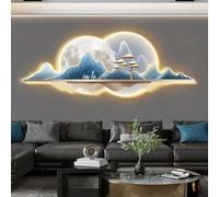 ERUGWHNK Décoration Murale Lumineuse 3D représentant Un Paysage, Sculpture créative avec éclairage LED, Alimentation Secteur, pour Salon, Chambre, Couloir (L, 100 cm / 39,4 po)