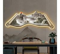 ERUGWHNK Décoration Murale Lumineuse 3D représentant Un Paysage, Sculpture créative avec éclairage LED, Alimentation Secteur, pour Salon, Chambre, Couloir (L, 100 cm / 39,4 po)