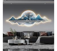 ERUGWHNK Décoration Murale Lumineuse 3D représentant Un Paysage, Sculpture créative avec éclairage LED, Alimentation Secteur, pour Salon, Chambre, Couloir (L, 100 cm / 39,4 po)