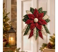 ERUGWHNK Décorations de Porte de Noël, kit de Couture matelassé Festif à Faire soi-même, Ensemble de Loisirs créatifs en Tissu Patchwork, décoration Murale idéale pour Les débutants pour la