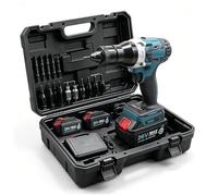 ERUGWHNK Kit de riveteuse sans Fil, Outil électrique 26 V avec 7 Embouts (M3-M12), 2 Batteries Lithium 5200 mAh, Chargeur et Mallette de Transport avec Fonction d'éjection Automatique.
