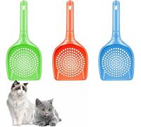 Eruinfang Lot de 3 pelles à litière pour chat - Avec caoutchouc confortable - Longue poignée - Pour animal de compagnie et chatons