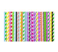 Eruinfang TR054 Lot de 100 Pailles en Papier Biodégradables et Recyclables pour la Maison, le Bar et les Fêtes