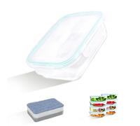 ERUIV Ensemble de Récipient En Verre boîtes Alimentaires-8 pièce (8 récipient, 8 couvercle)- étanche, résistant au lave-vaisselle, au micro-ondes et au congélateur- sans BPA