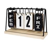 EruiYin Calendrier de bureau en bois 20222023 à rabat sur pied, calendrier perpétuel vintage à rabat avec grand écran, calendrier de bureau quotidien rustique pour décoration de bureau à domicile