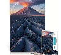 Éruption volcanique avec éclairs Puzzle de 1000 pièces Jeu de création et de développement Personnel Emboîtement Parfait Aucune pièce détachée Activité de Partage idéale pour Les Proches (38x52cm)