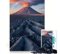 Éruption volcanique avec éclairs Puzzle de 1000 pièces pour Adultes Jeu de mémoire et de réflexion Découpe Laser pour Un Assemblage Parfait Cadeau Unique pour soulager Le Stress (50x75cm)
