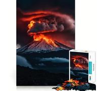 Éruption volcanique avec Lave Puzzle de 1000 pièces Jeu de Concentration mentale Découpe de précision Bords Lisses Activité captivante pour des soirées tranquilles (50x75cm)