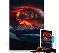 Éruption volcanique avec Lave Puzzle de 1000 pièces pour Adultes Jeu de réflexion Découpe précise Alignement Parfait Activité Amusante en Famille Activité Nocturne (38x52cm)