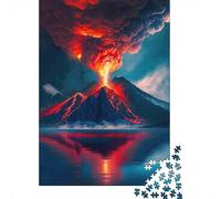Éruption Volcanique Puzzle 1000 Pièces Paysage au Coucher du Soleil Puzzle pour Adultes Détente Décoration Famille 38x26cm/1000pcs