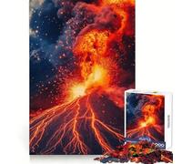 Éruption volcanique Puzzle 1000 pièces pour Adultes Stimule la mémoire Paisible et Amusant Bords Nets Cadeau attentionné (50x75cm)