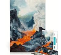 Éruption volcanique Puzzle de 1000 pièces pour Adultes Jeu de mémoire Emboîtement précis sans espaces Activité apaisante pour Une Pause mentale (50x75cm)