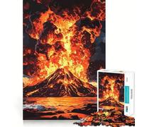 Éruption volcanique Puzzle de 1000 pièces pour Adultes Jeu de réflexion Découpe précise Alignement Parfait Activité Amusante en Famille Soirée Jeux Nocturne (38x52cm)