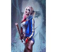 ERUZO Kit de peinture diamant 5D à faire soi-même (Harley Quinn sexy) Décoration murale 40 x 40 cm