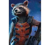 ERUZO Kit de peinture diamant 5D à faire soi-même, Rocket Racoon, Gardiens de la Galaxie, pour adultes, perles rondes à percer, 50 x 60 cm