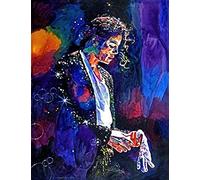 ERUZO Kit de peinture diamant 5D Michael Jackson, broderie complète en strass, pour décoration murale, 50 x 60 cm