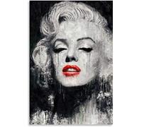 ERUZO Kit de peinture diamant 5D pour adultes et enfants, style rétro, noir et blanc, Marilyn Monroe et image, peinture diamant moderne à faire soi-même, strass en cristal, 40 x 40 cm