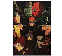 ERUZO Kit de peinture diamant 5D pour adultes, personnage de Naruto, Akatsuki, loisirs créatifs, idéal pour la décoration murale de la maison, 50 x 50 cm